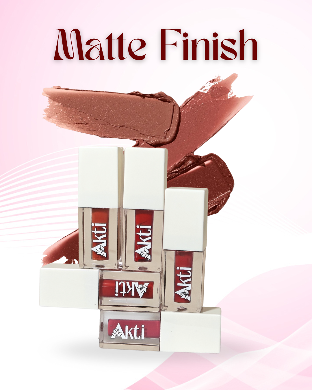 Akti Cosmetics Take Me Along Mini Liquid Lipstick Set of 10 | Long Lasting, Matte Finish, Transfer Proof | Nude, Pink, Red & Brown Shades (Copy)