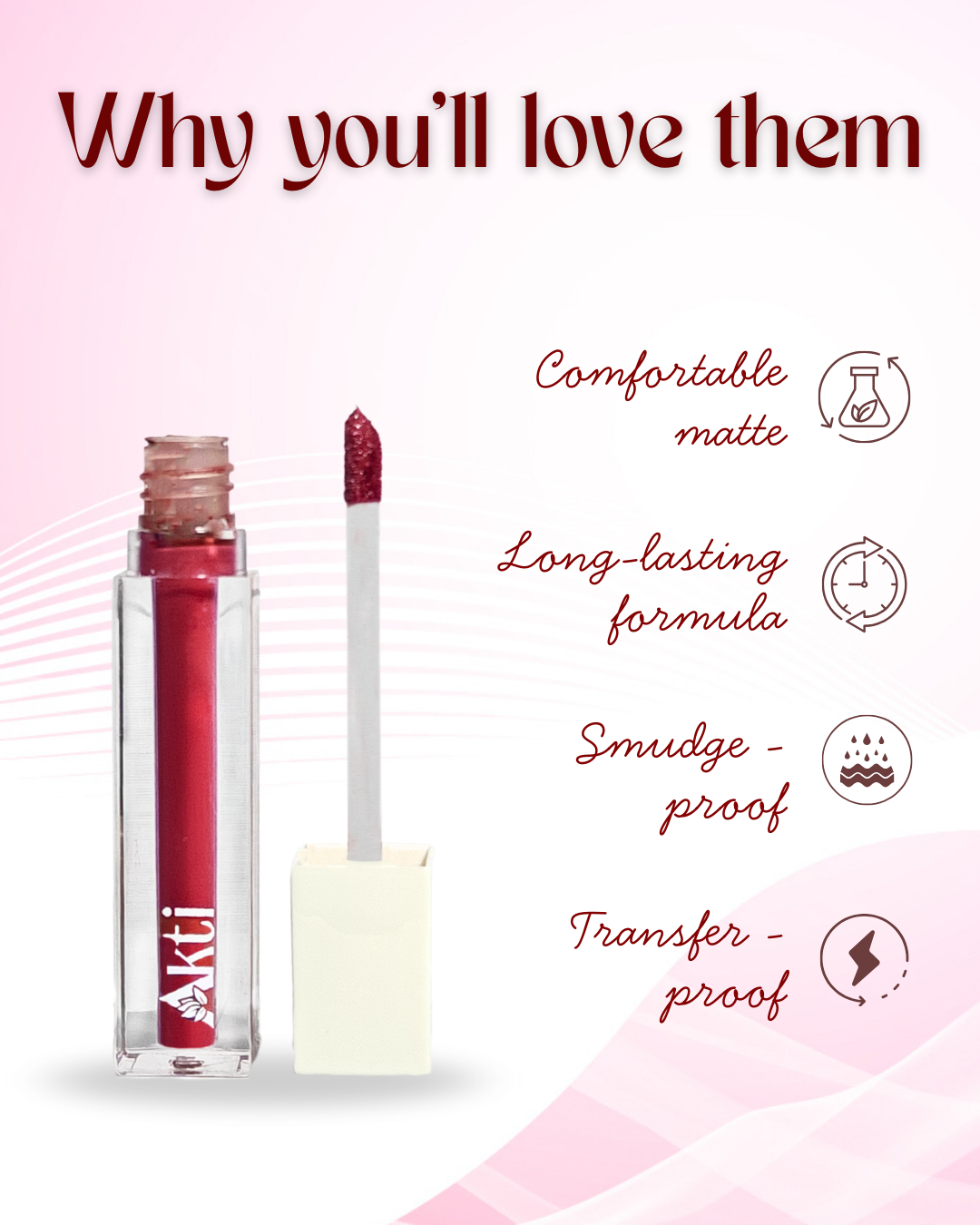 Akti Cosmetics Take Me Along Liquid Lipstick Set of 10 | Long Lasting, Matte Finish, Transfer Proof | Nude, Pink, Red & Brown Shades