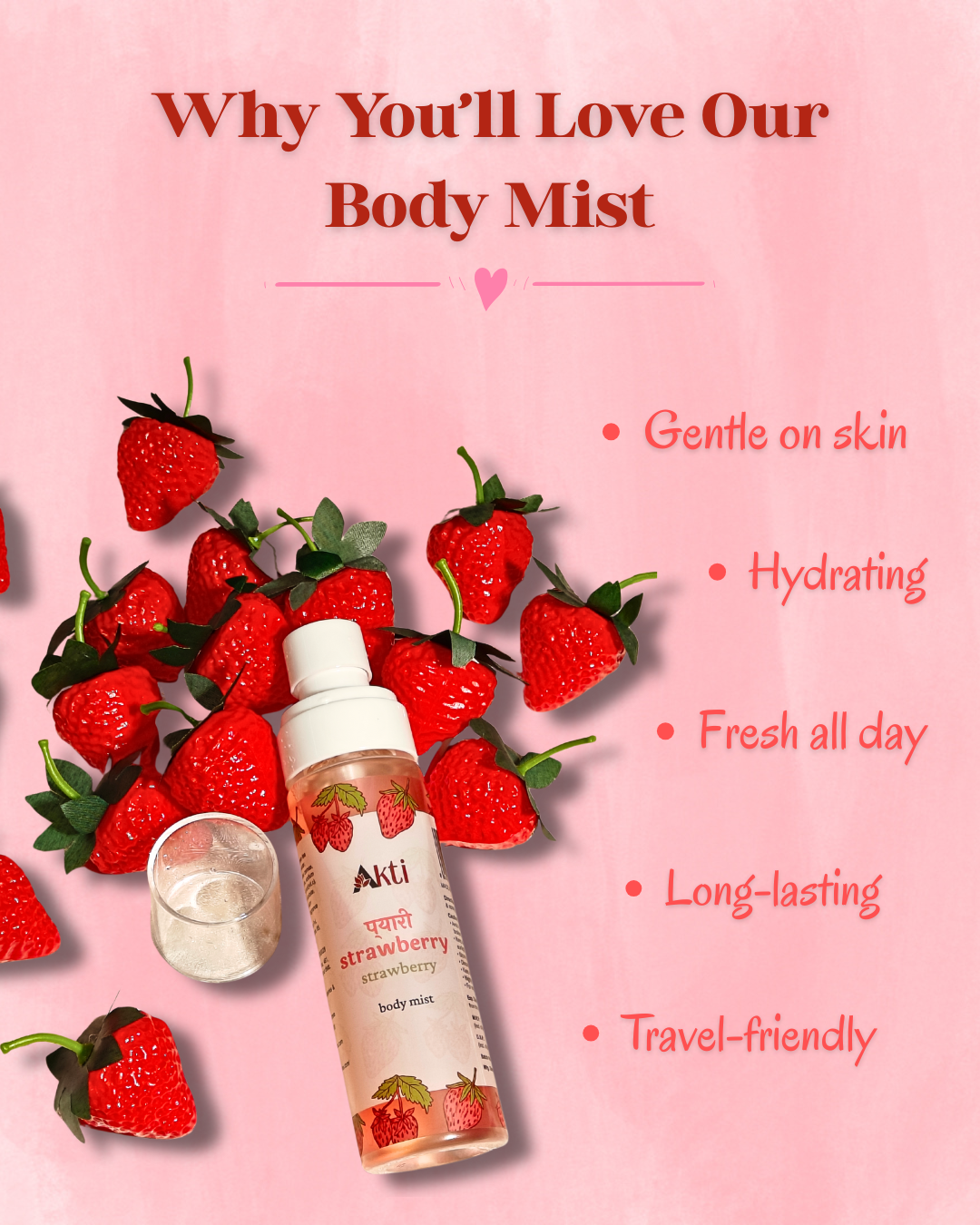 Akti Body Mist - Pyaari Strawberry - Strawberry | 100 ml