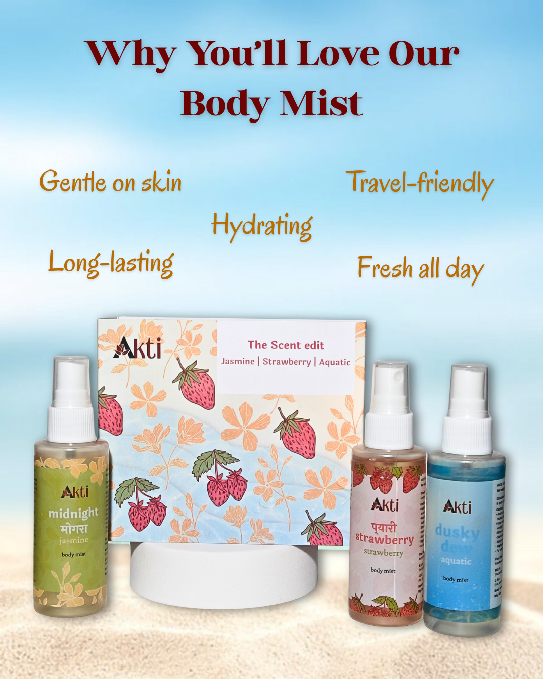 Akti - The Scent edit - Mist combo pack - 50 ml each - 3 Signature Scents