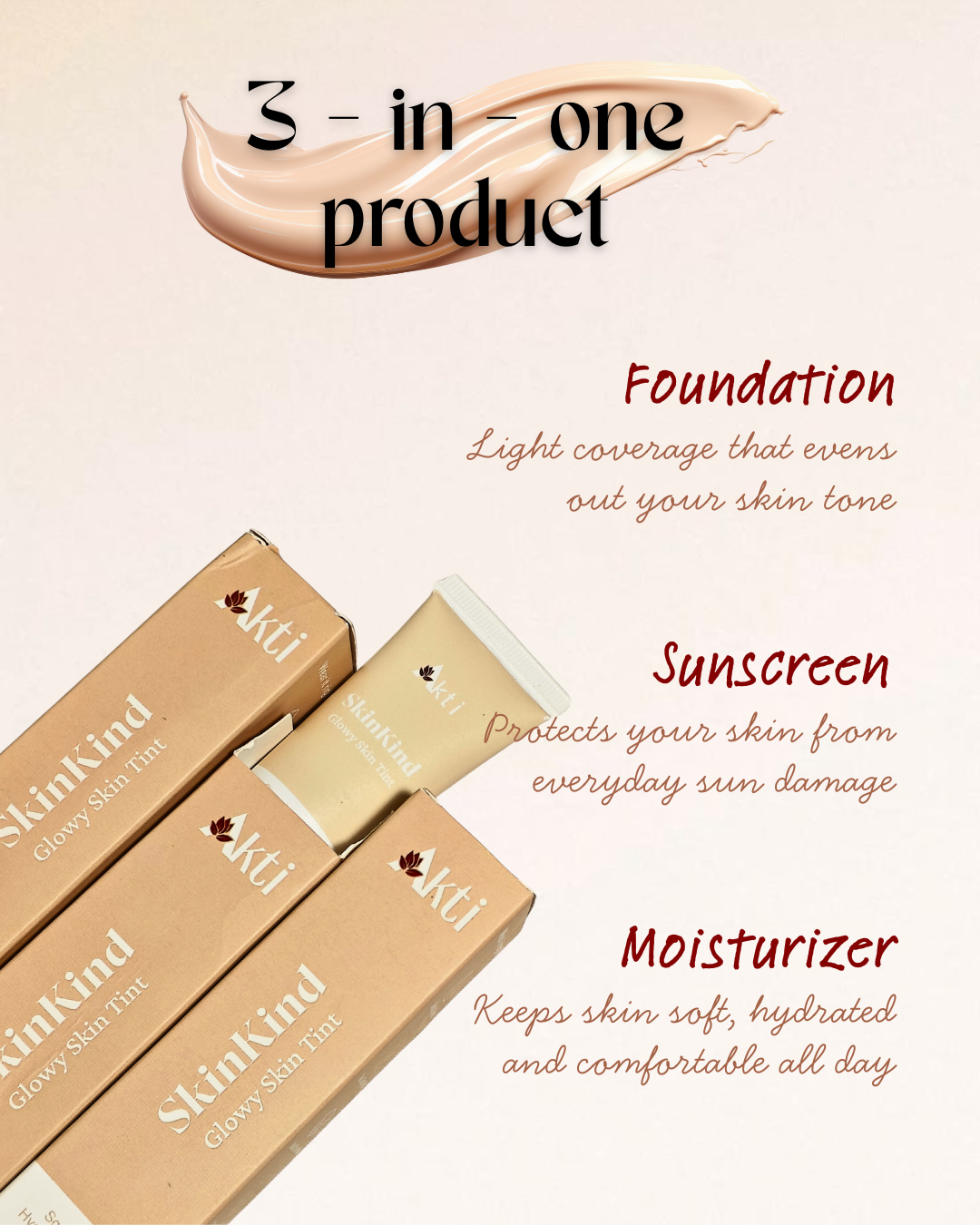Skinkind Skin Tint | skin-like tint with hydration, SPF & natural coverage | Medium