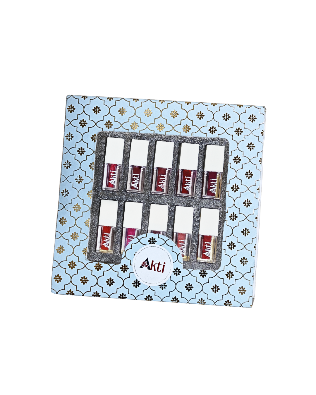 Akti Cosmetics Take Me Along Mini Liquid Lipstick Set of 10 | Long Lasting, Matte Finish, Transfer Proof | Nude, Pink, Red & Brown Shades (Copy)